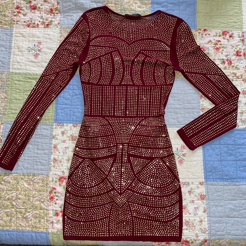 Akira Burgundy Studded Dress 🖤 Size large